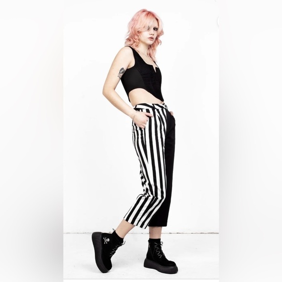 Disturbia Pants - Disturbia Split Stripe Cropped Pants – Size 14 – SOLD OUT Online